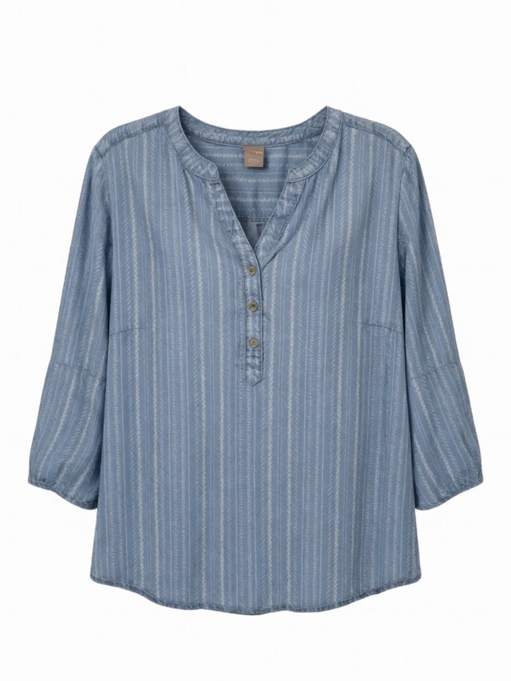 Chico's Blue Women's Striped Tunic Top Size 2 Size 12